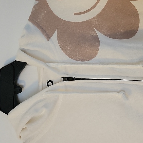 Cream with Tan Zipped Hoodie Jacket - Picture 3 of 10